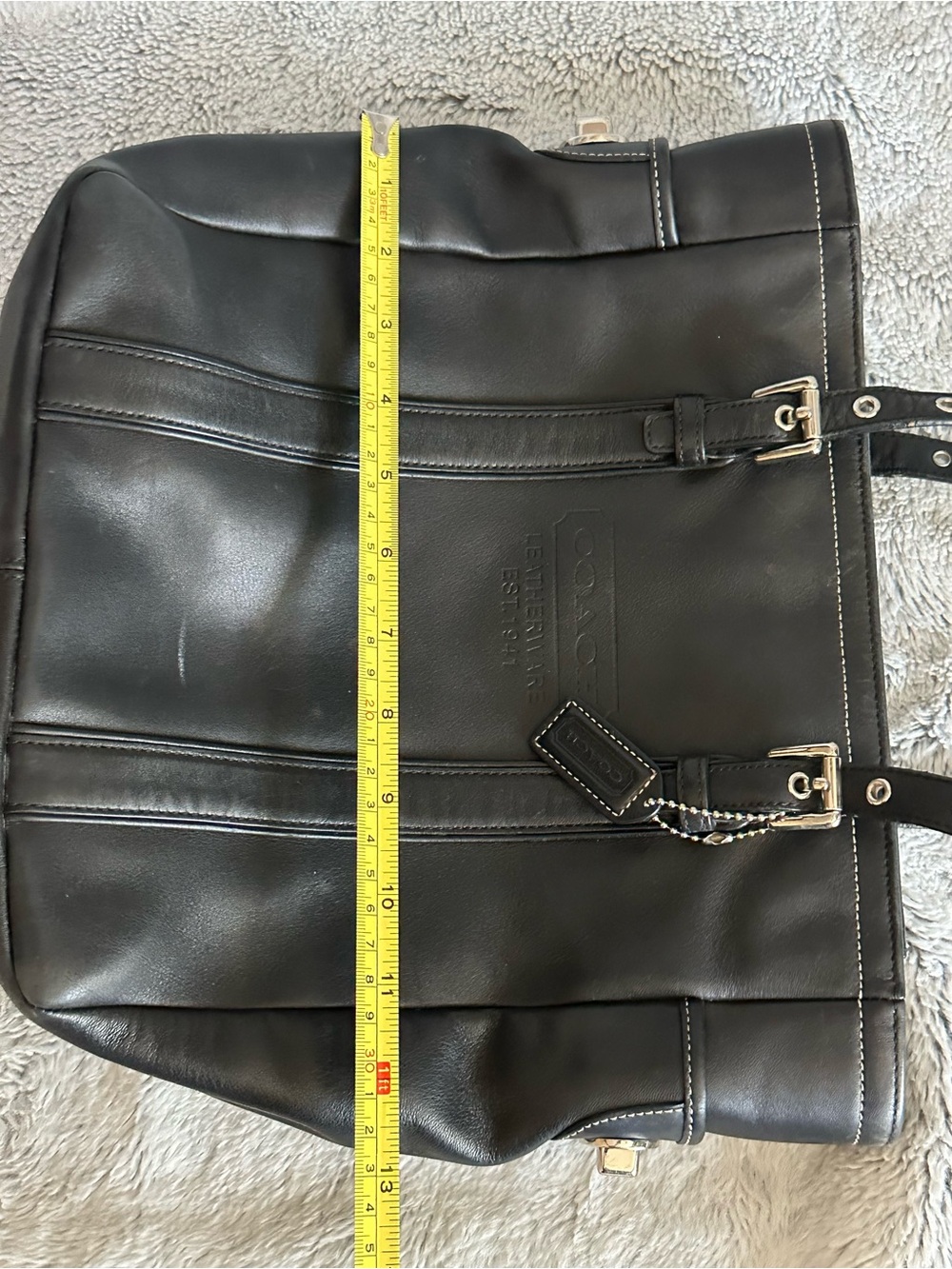 Coach Hamptons Leather Tote #8E92 - Picture 14 of 16